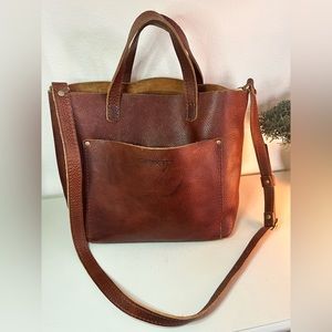 Portland Leather Medium Crossbody Tote Nutmeg